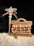 Pink bling flower